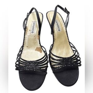 Caparros Black Sparkly Strappy Heels size 8.5